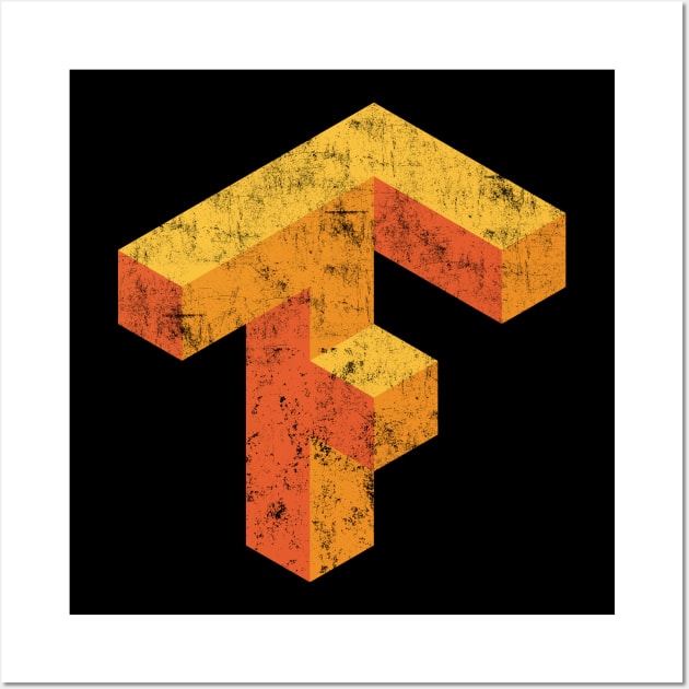 Vintage TensorFlow Logo Wall Art by vladocar